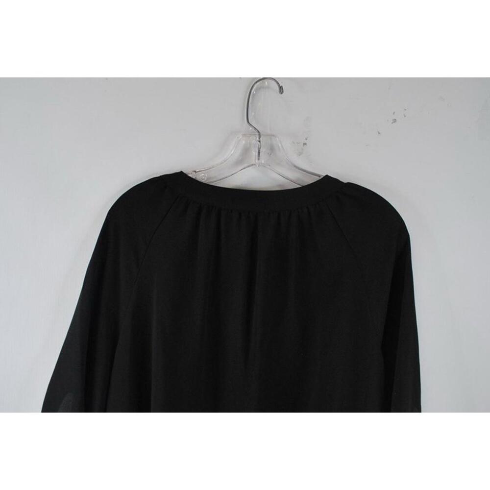 NWT Michael Kors Women's 3X Black V Neck Tie Sleeve Tunic Top List $84 - Picture 8 of 10